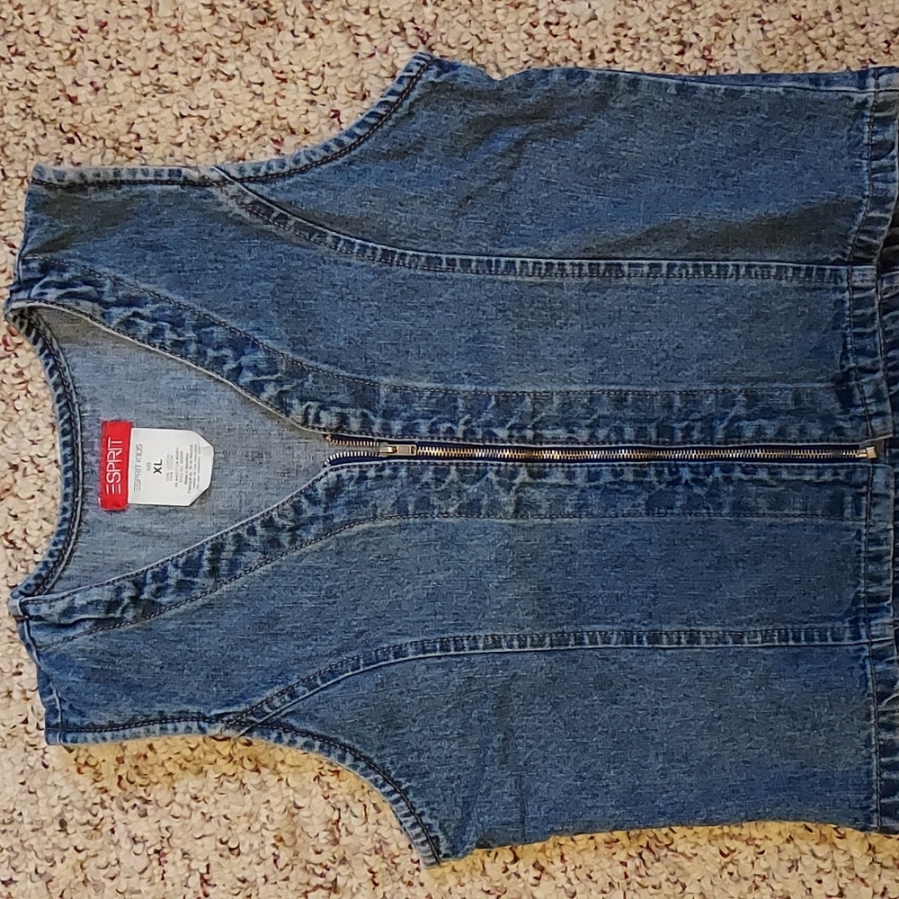 Esprit, EUC, girls denim vest size XL